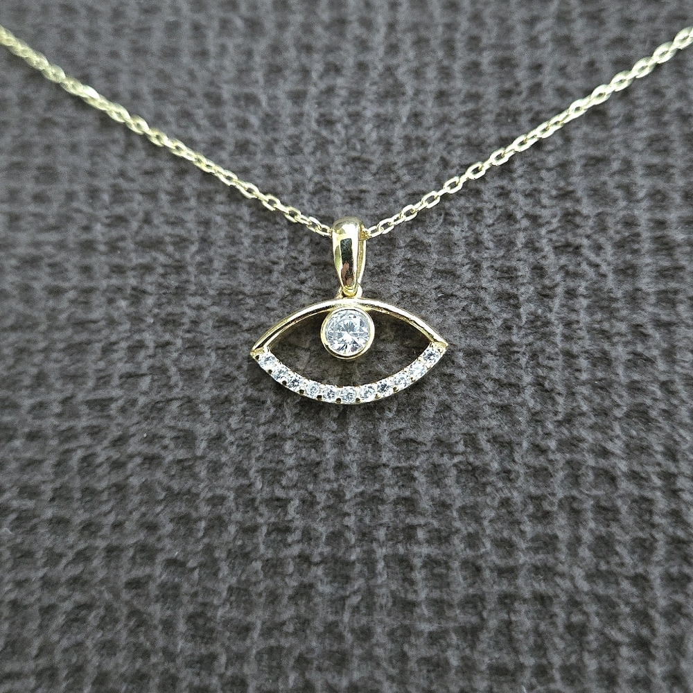 Fancy Silver🤍 Evil Eye🧿 Pendant Necklace - Picture 13 of 16